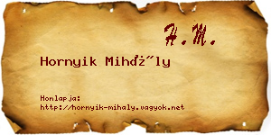 Hornyik Mihály névjegykártya