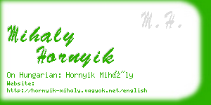mihaly hornyik business card